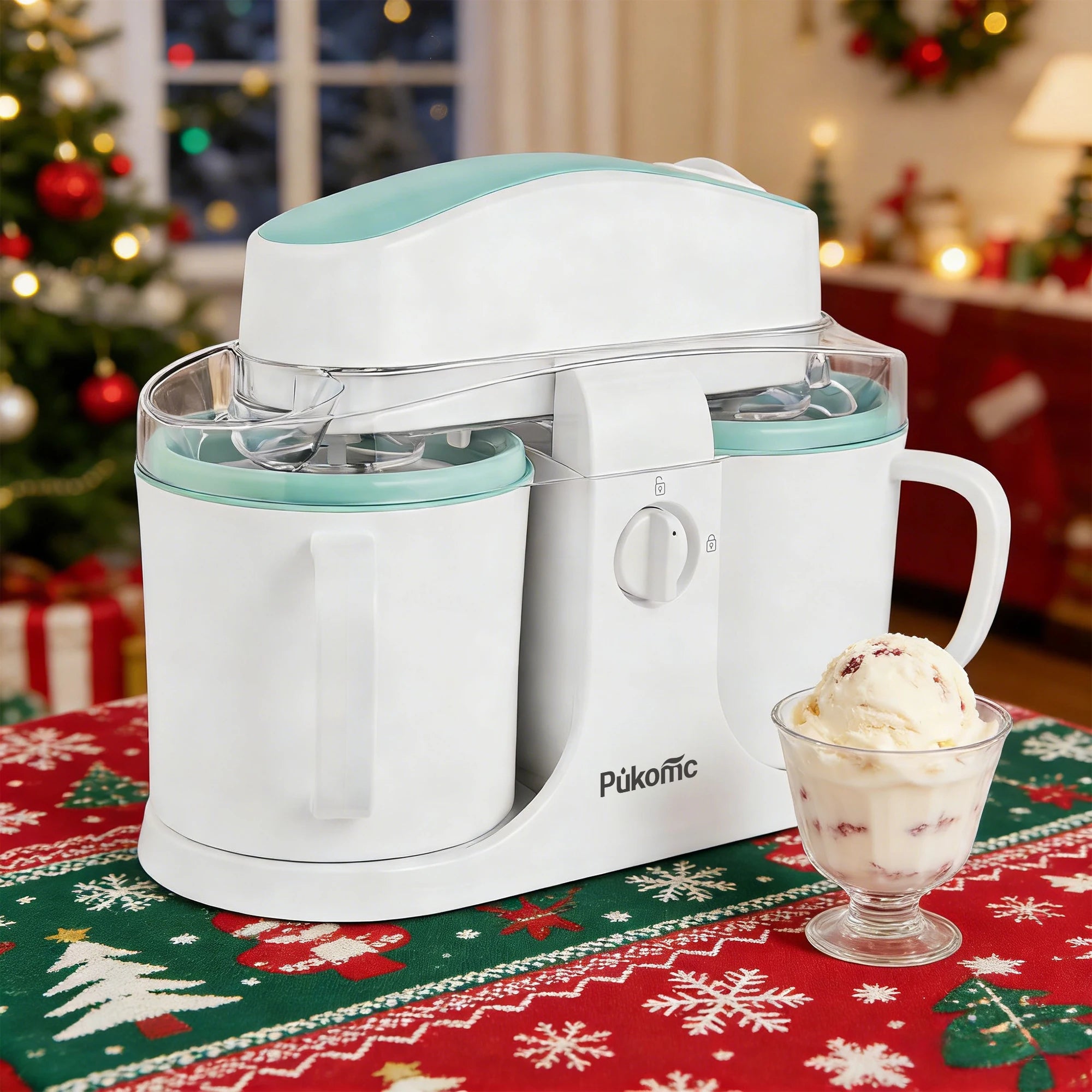 Ice Cream Maker & Popsicle Maker Dual-Cup Design
