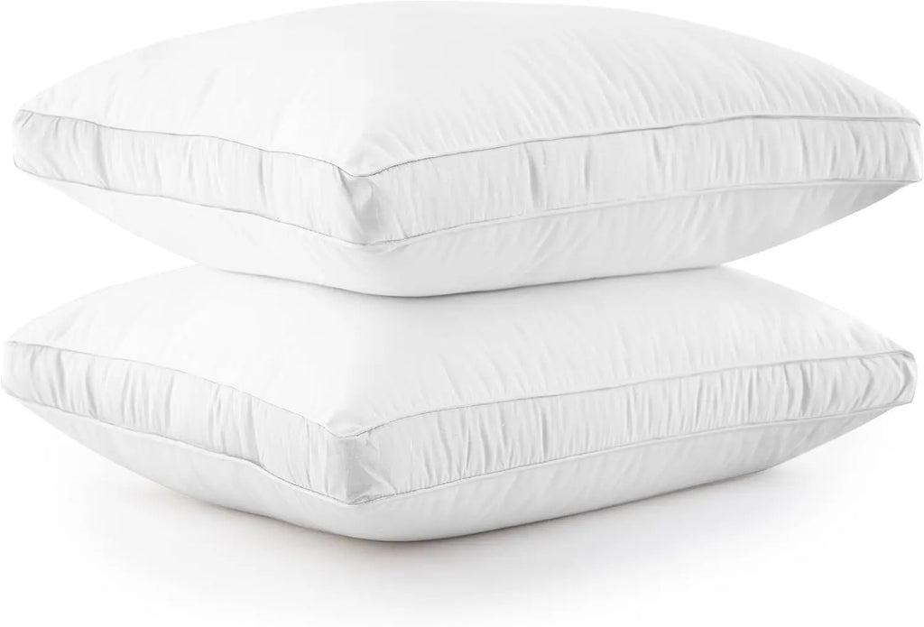 Bed Pillows- Set of 2 - Hotel Quality Gusseted Down