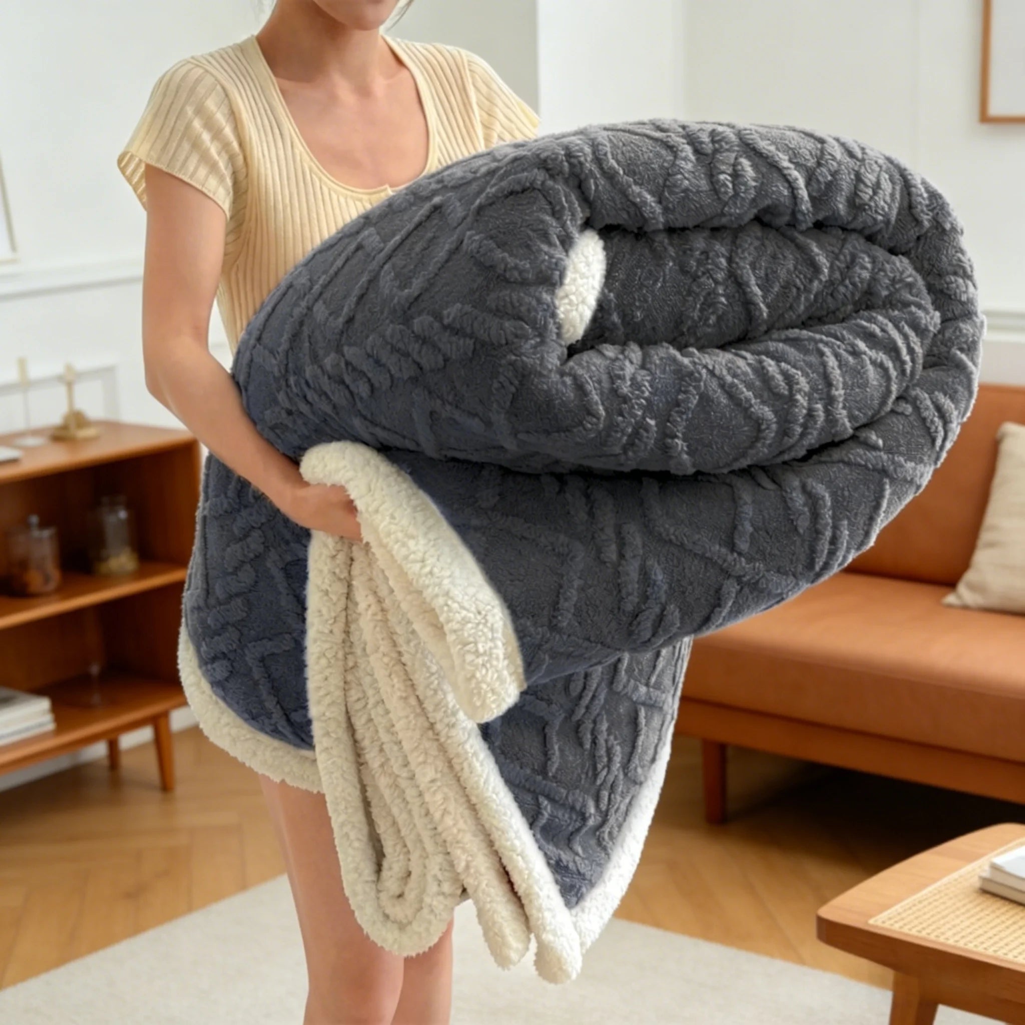 Fleece Weighted Blanket, Machine Washable.