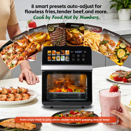 10 QT Air Fryer Toaster Oven Combo with 10 Presets