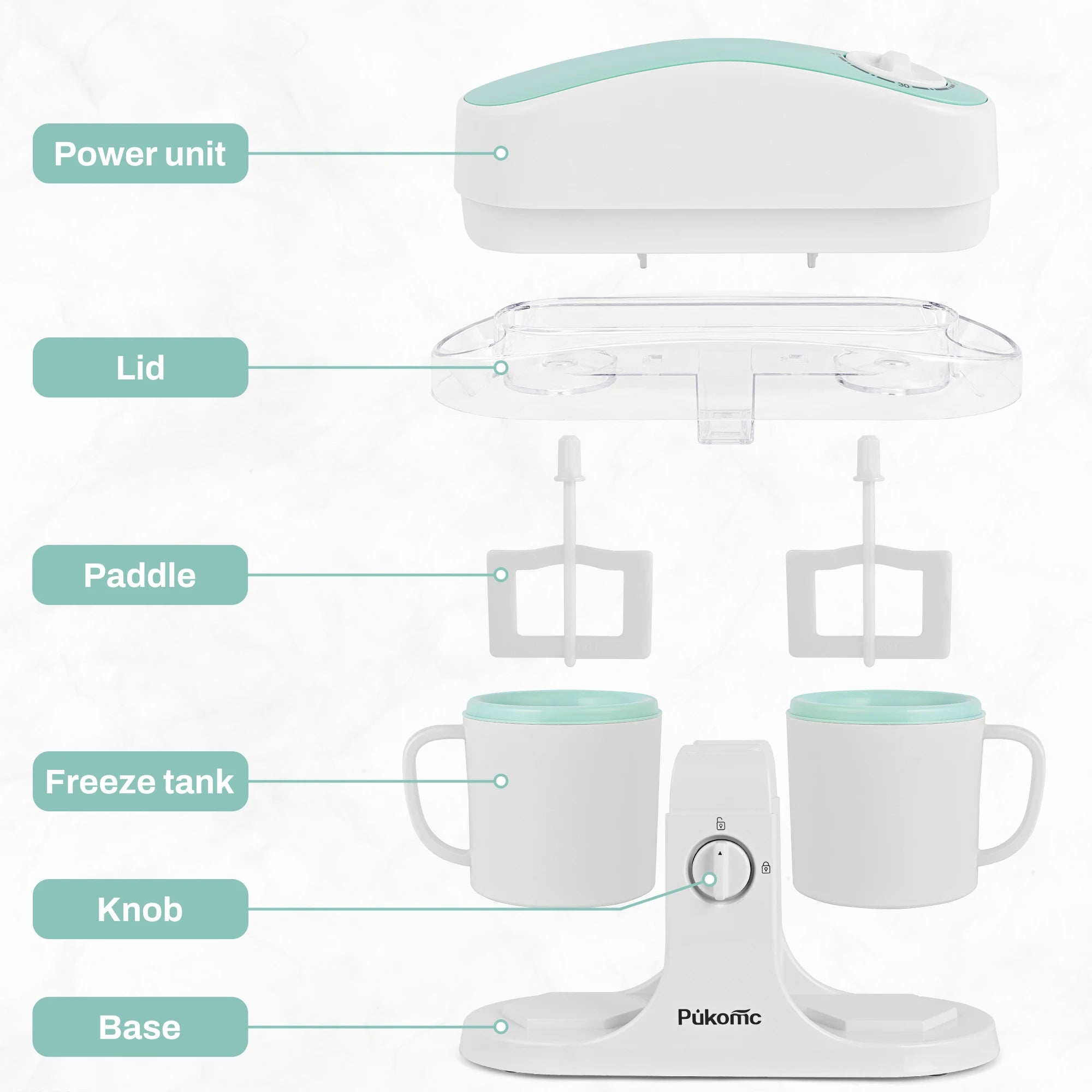 Ice Cream Maker & Popsicle Maker Dual-Cup Design