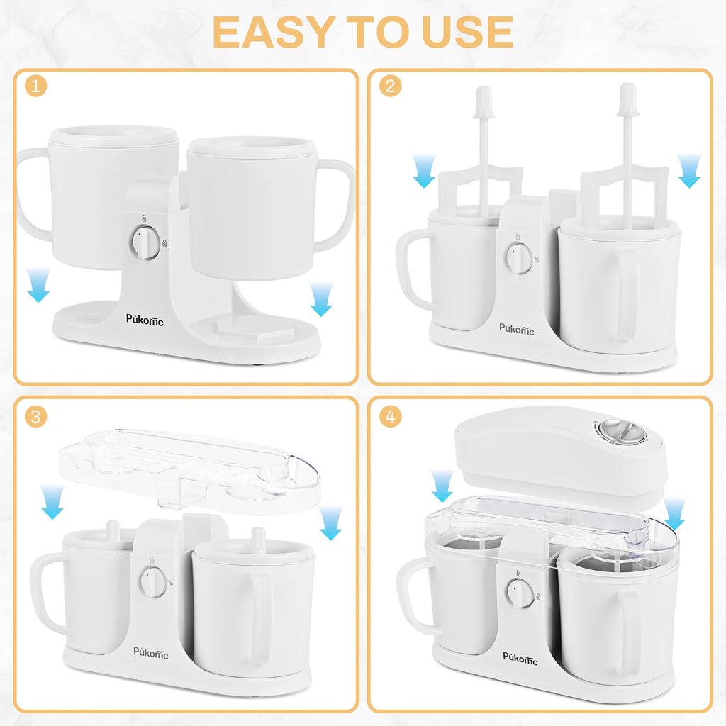 Ice Cream Maker & Popsicle Maker Dual-Cup Design