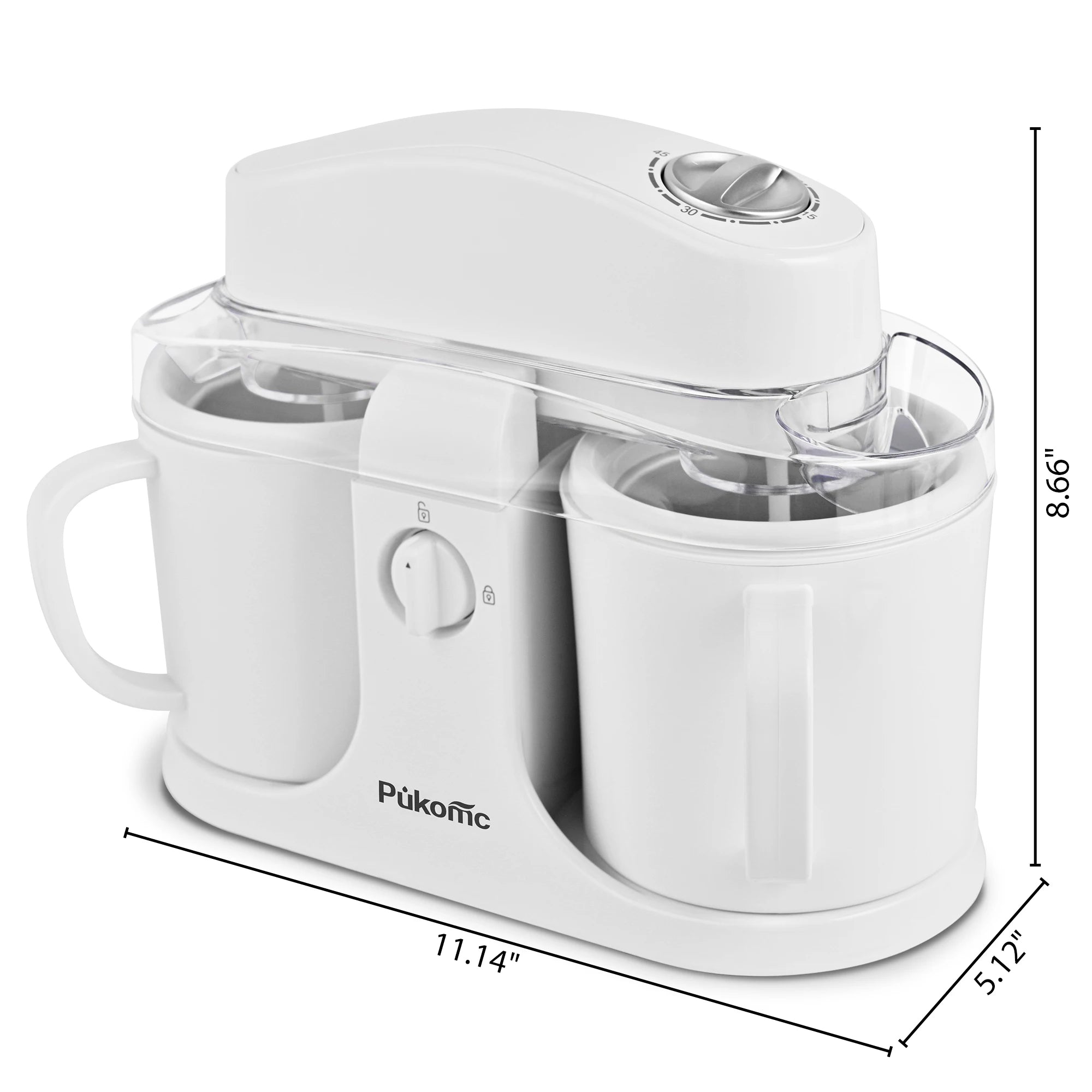 Ice Cream Maker & Popsicle Maker Dual-Cup Design