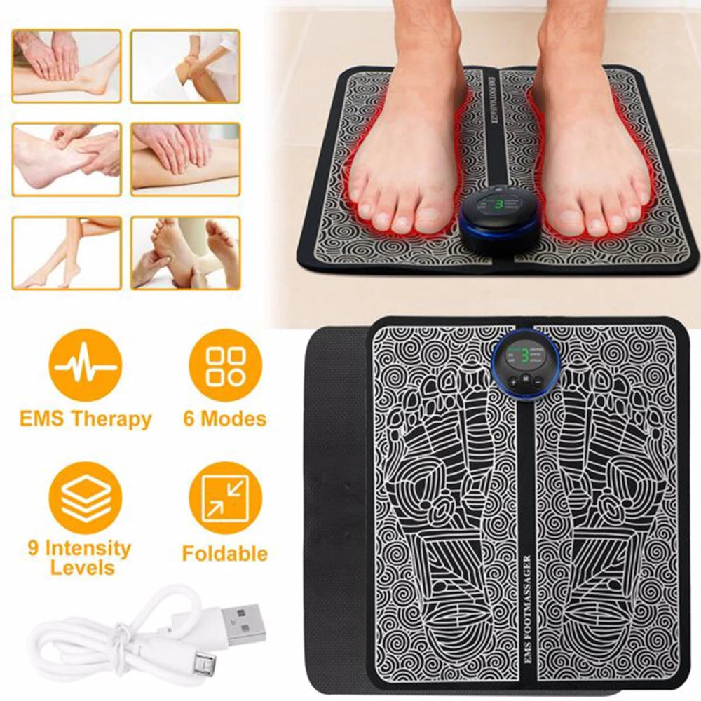 EMS Foot Massage Pad, Stimulator Massager Unit