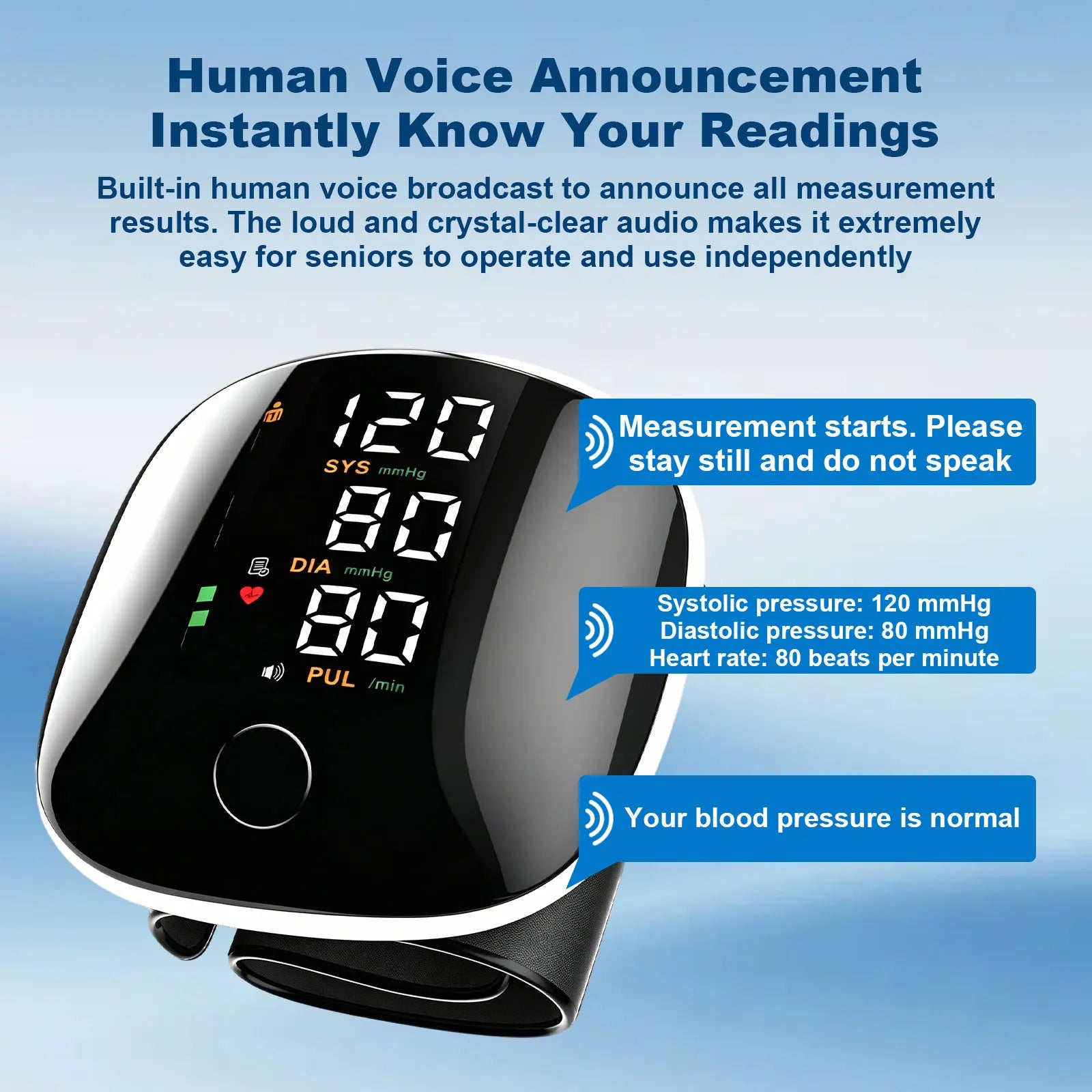 Rechargeable Wrist Blood Pressure Monitor for Home Use, Digital BP Machine with LED Backlit Display, Voice Broadcast, 240 Memory Storage, Built-In Heart Rate Detection & Portable Storage Case
