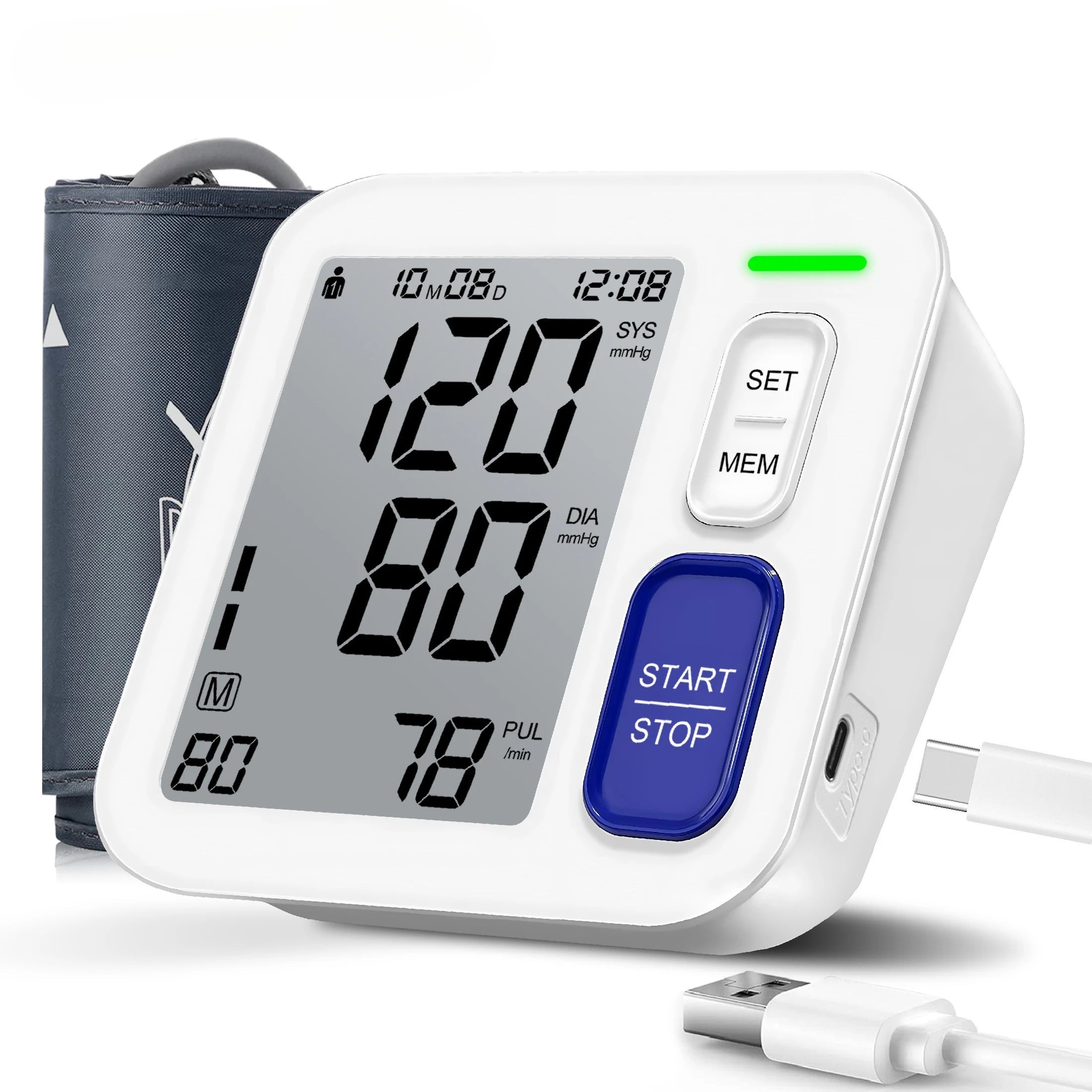 Automatic blood pressure with a Large Cuff for Upper Arms