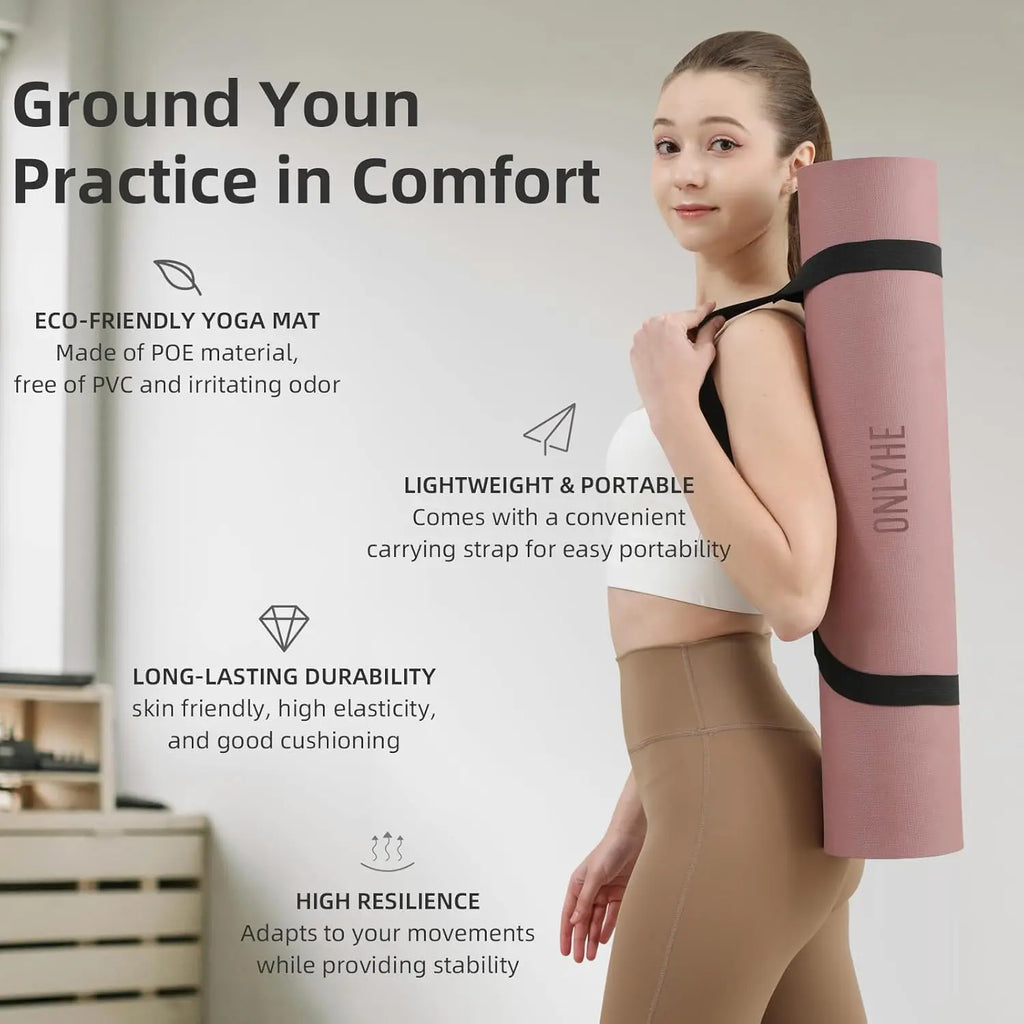Extra Thick 8mm Yoga Mat, 72x26 inches,