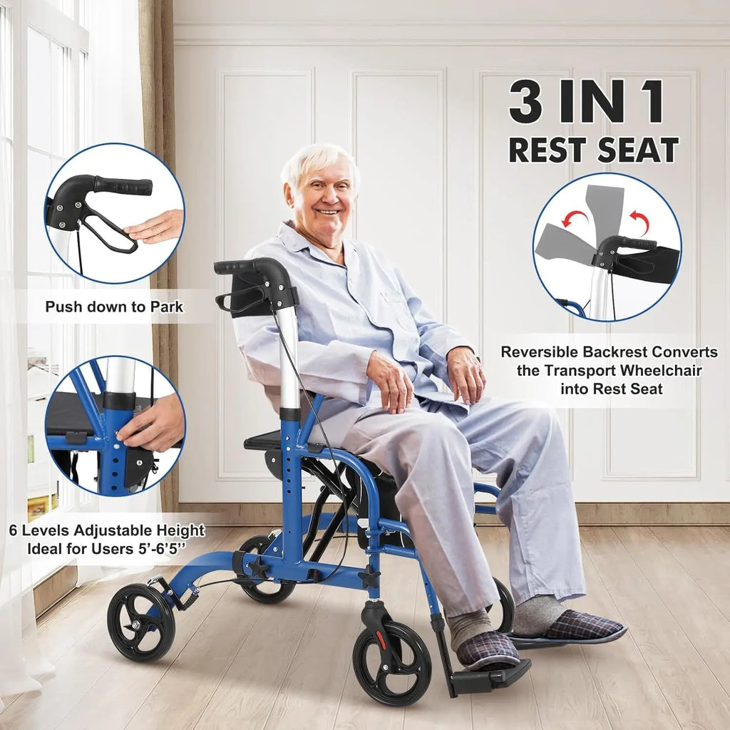 All Terrain Walkers, Foldable Aluminum Walkers Adjustable Height