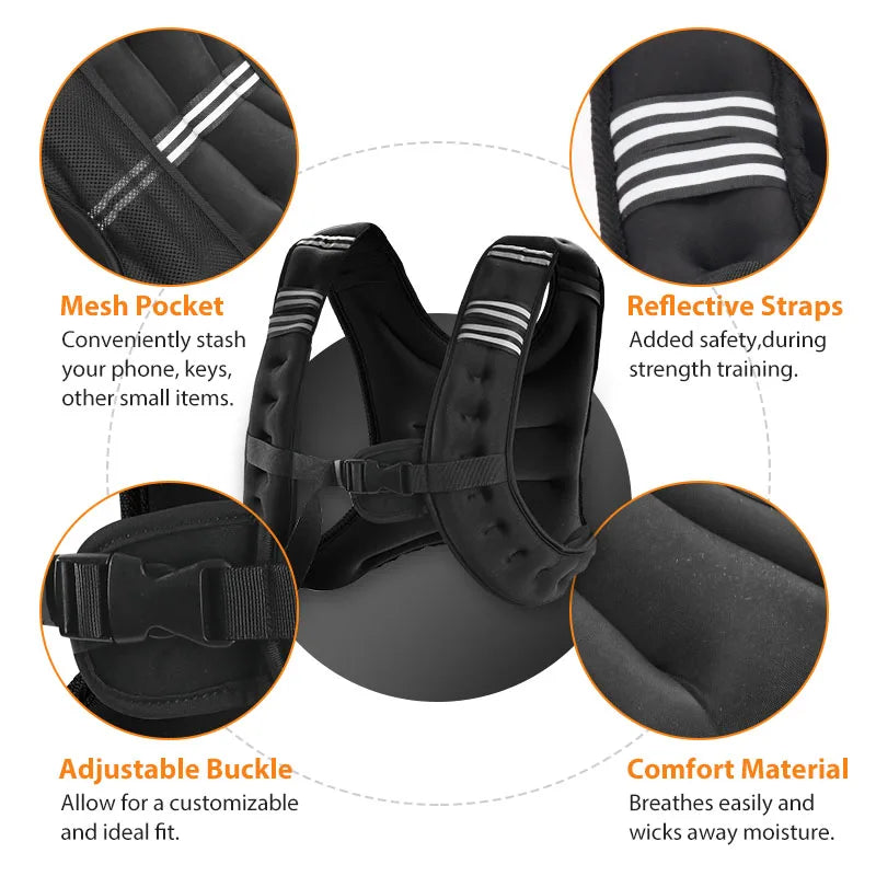 12lb Weight Vest with Reflective Stripe
