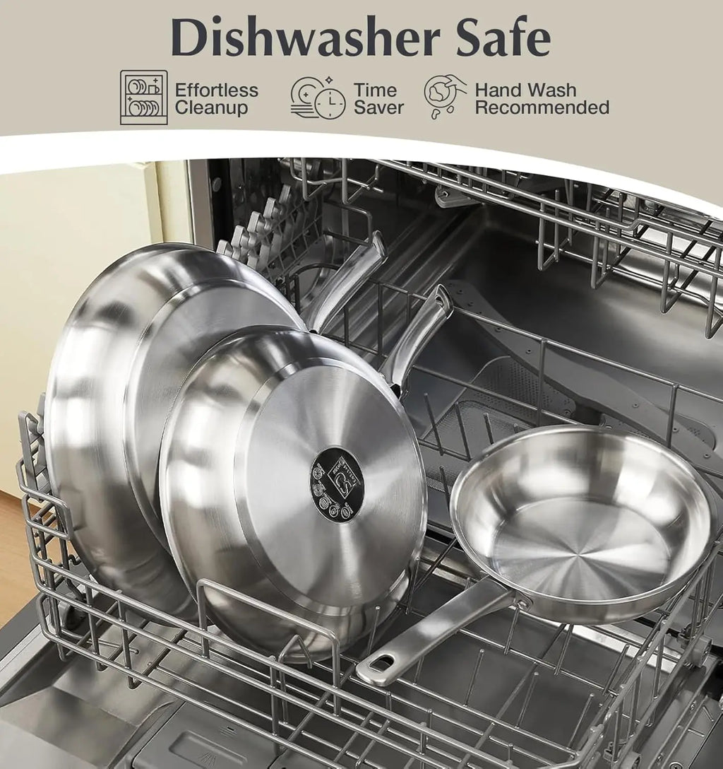 10 Piece Stainless Steel Pots and Pans Set,  Oven Safe to 450°F