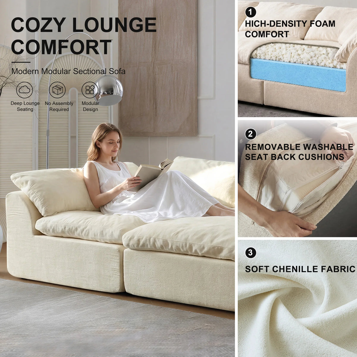Modern Modular Sectional Sofa Cloud Couch