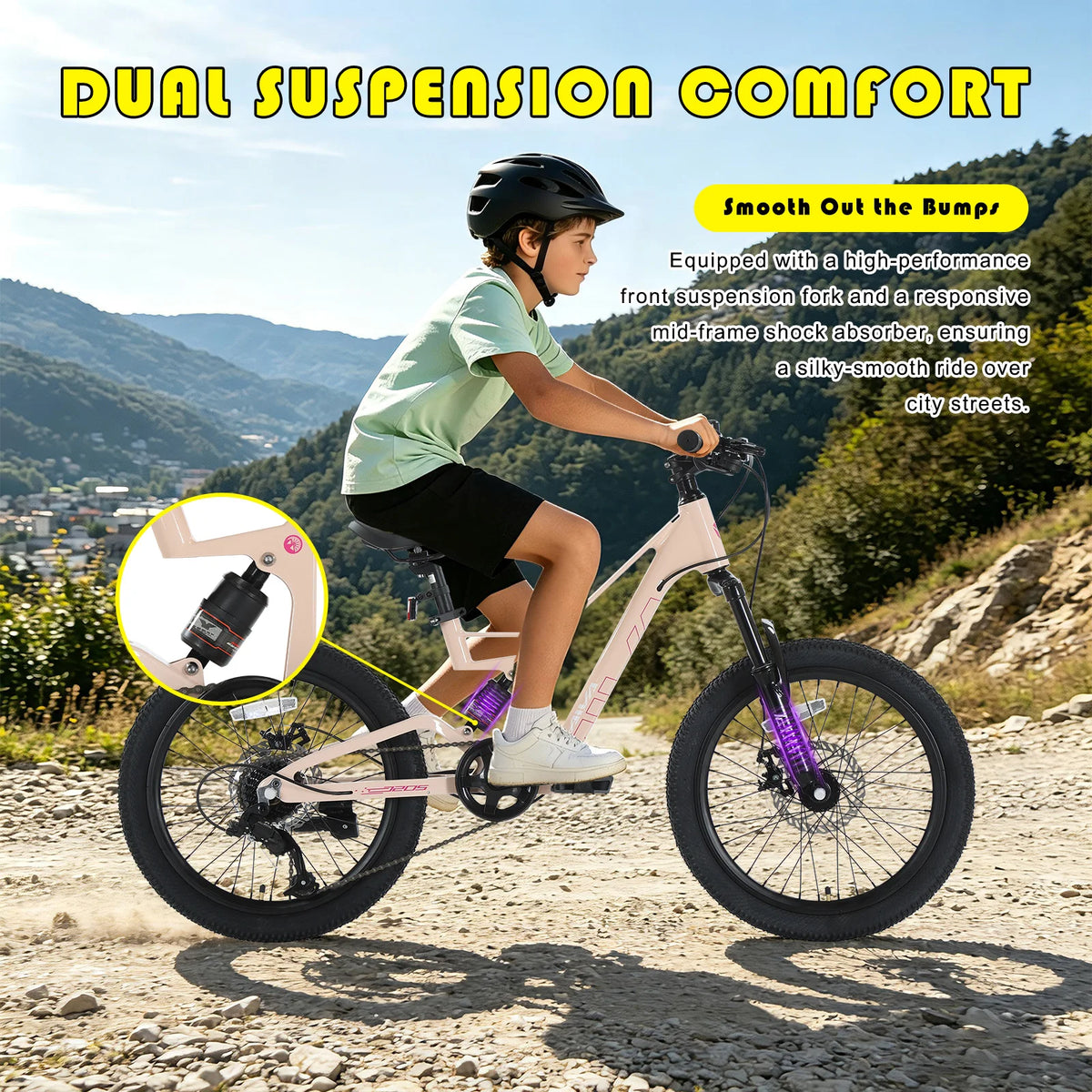 20 Inch City Bike, 7-Speed Commute Bicycle for Teens & Adults