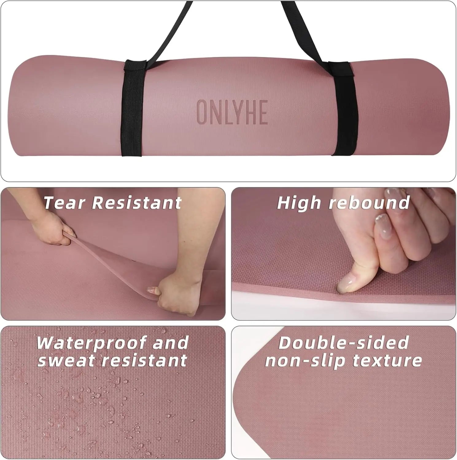 Extra Thick 8mm Yoga Mat, 72x26 inches,