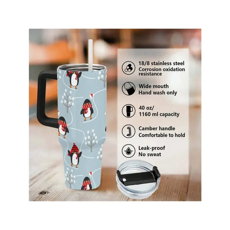40oz Thermos With Handle And Straw