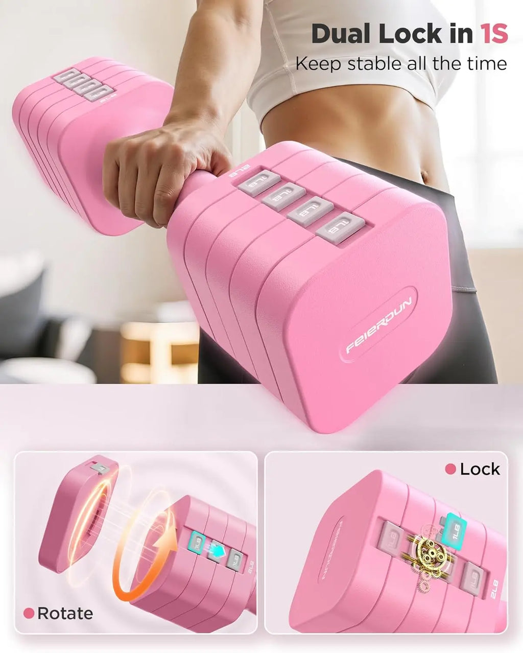 Adjustable Dumbbell Set of 2,