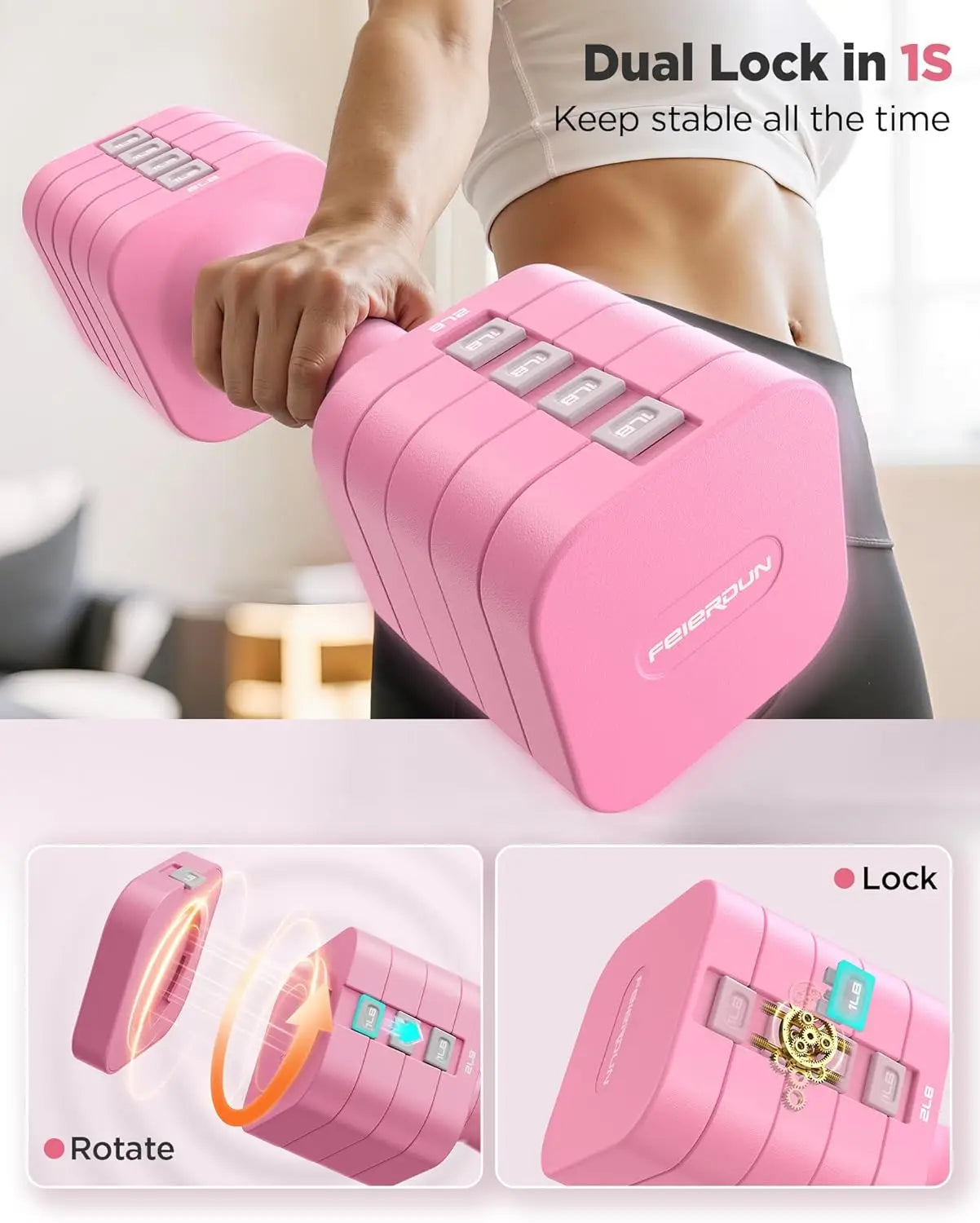 Adjustable Dumbbell Set of 2,