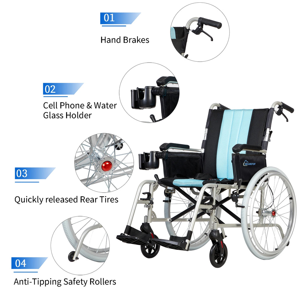 Magnesium Ultra Lightweight Wheelchair,  Self-propelled Wheelchair