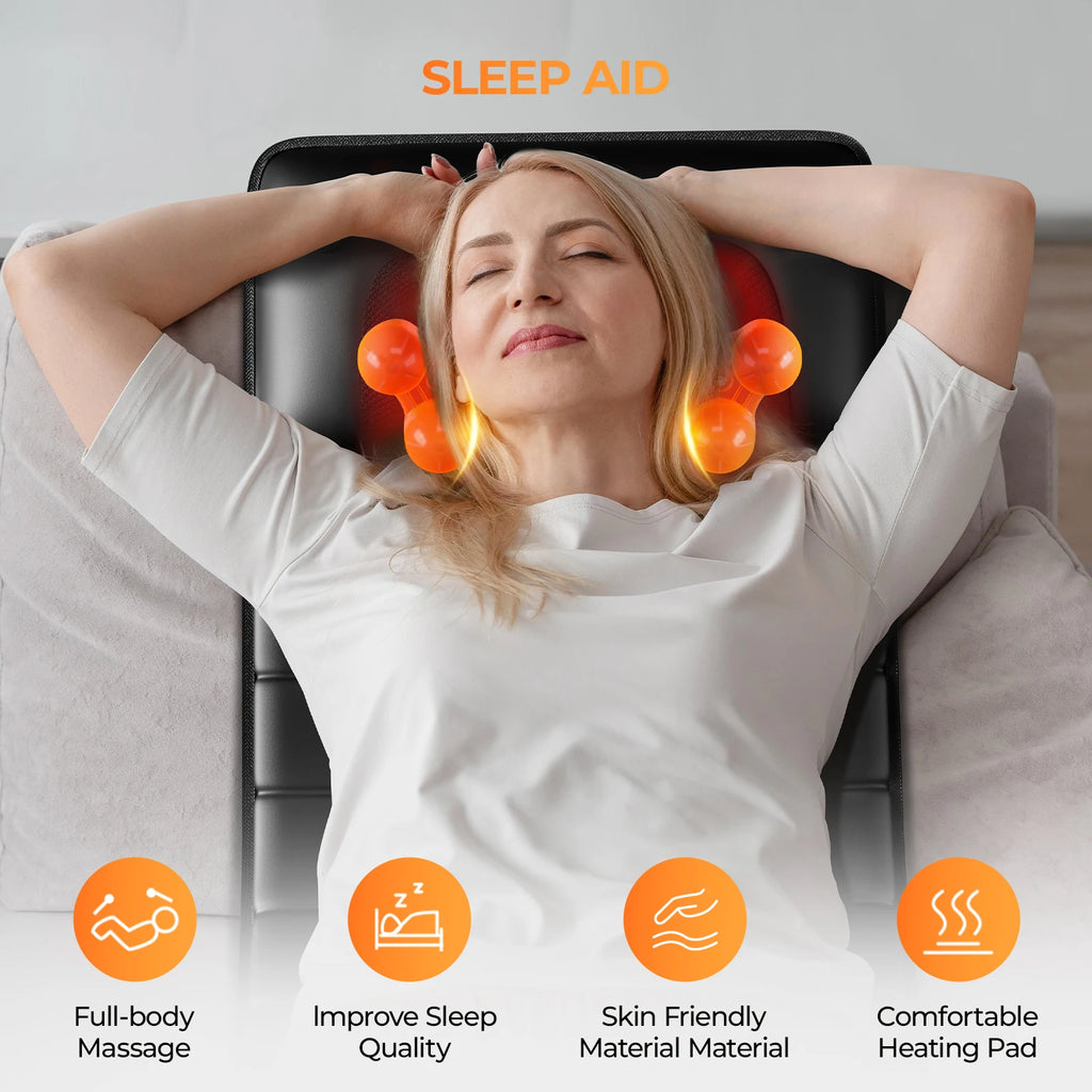 Full Body Massage Mat with Heat, 10 Vibrating Motors,