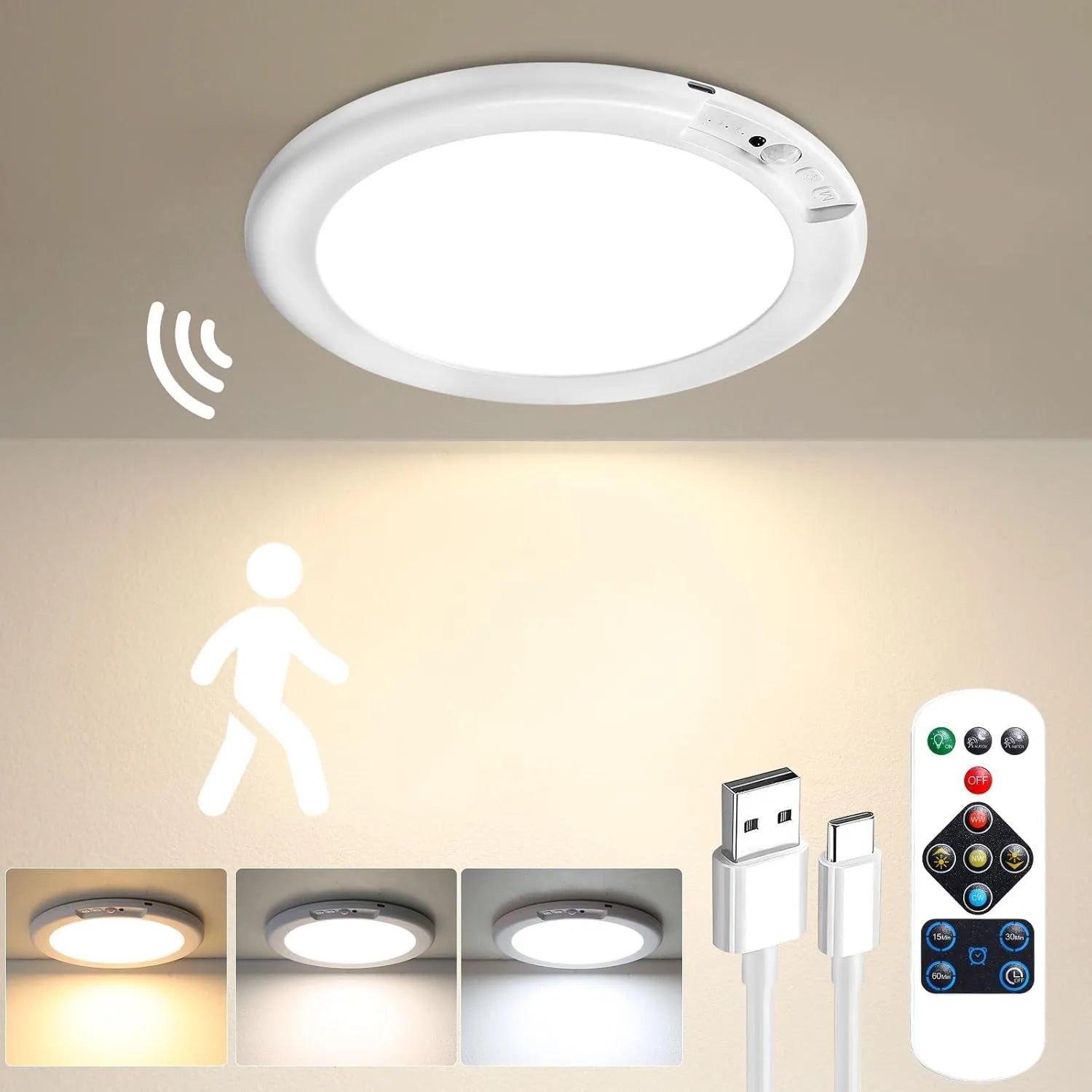 Battery Motion Sensor Ceiling Light