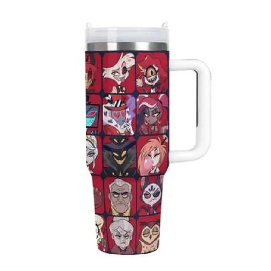 40oz  Hazbin Hotel Insulated Tumbler With Handle And Straw Lid