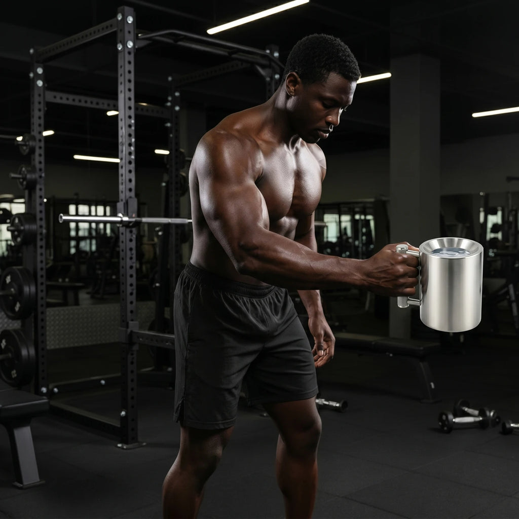 Stainless Steel Dumbbel Cup, Adjustable Kettlebell, Fitness Water Bottle,