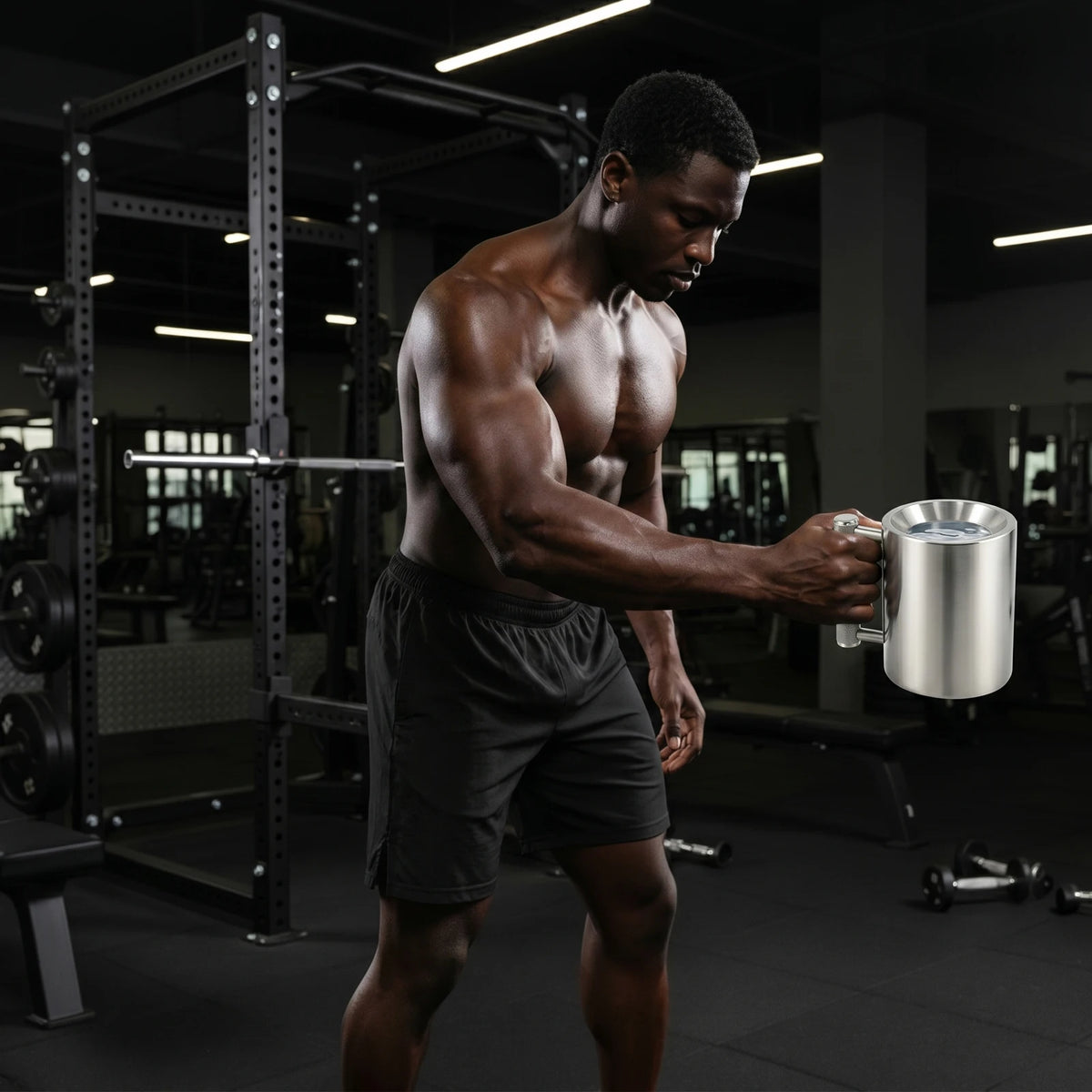 Stainless Steel Dumbbel Cup, Adjustable Kettlebell, Fitness Water Bottle,
