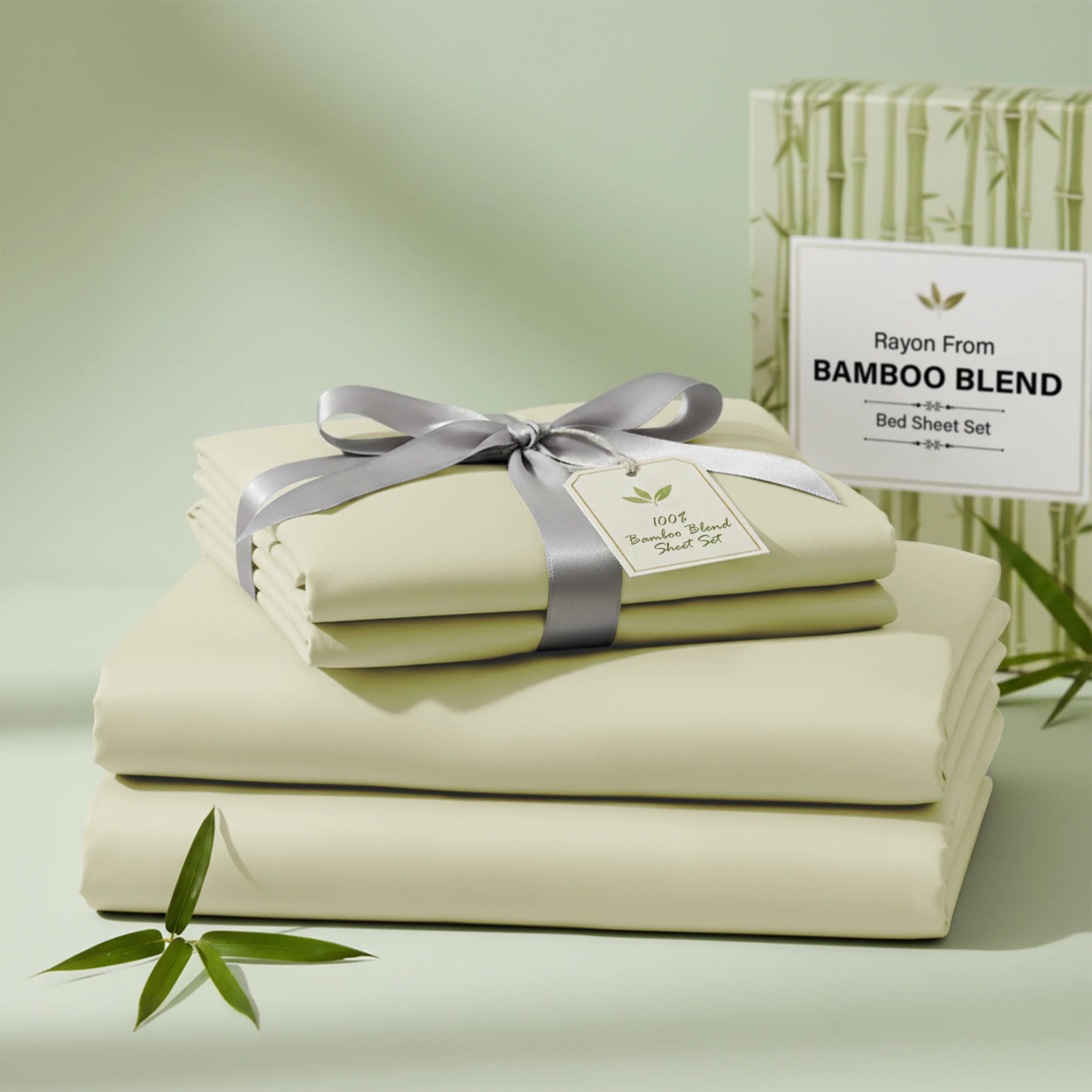 3/4 Pieces Bamboo Blend Sheet - Polyester & Bamboo Viscose Cooling Bed Sheets,
