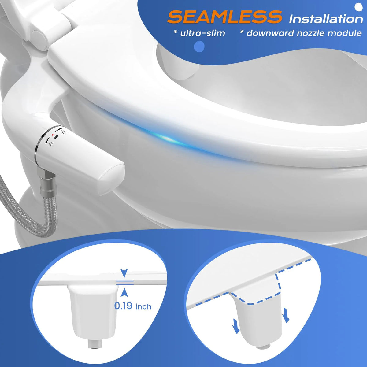 Ultra-Slim Bidet Attachment for Toilet - Dual Nozzle