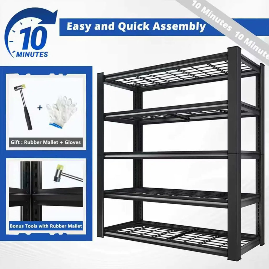 72" Adjustable Metal Double Layer Column Shelving, Commercial Grade Utility Rack for Warehouse, Basement, Kitchen