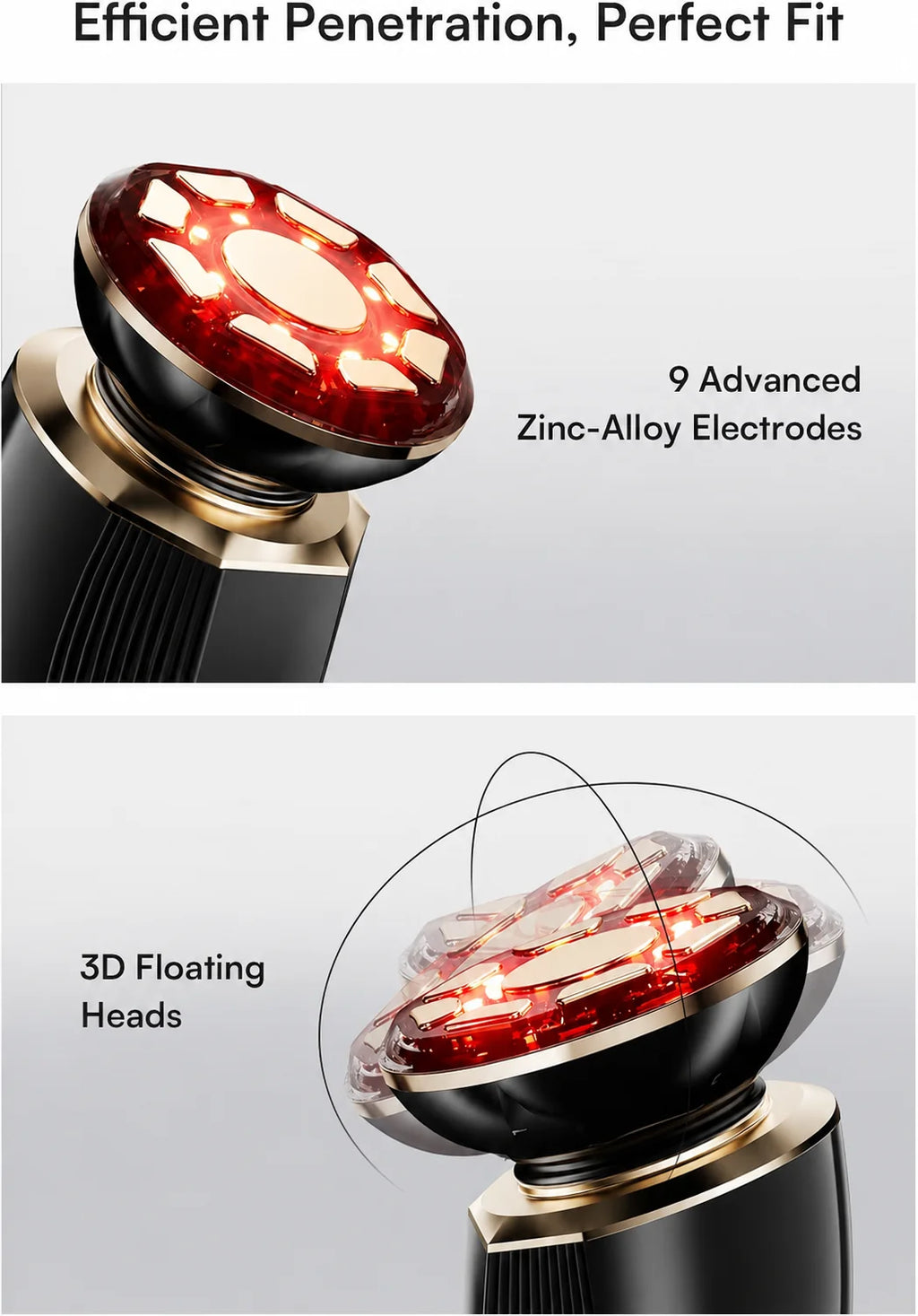 Three in one red light facial and neck beauty device,