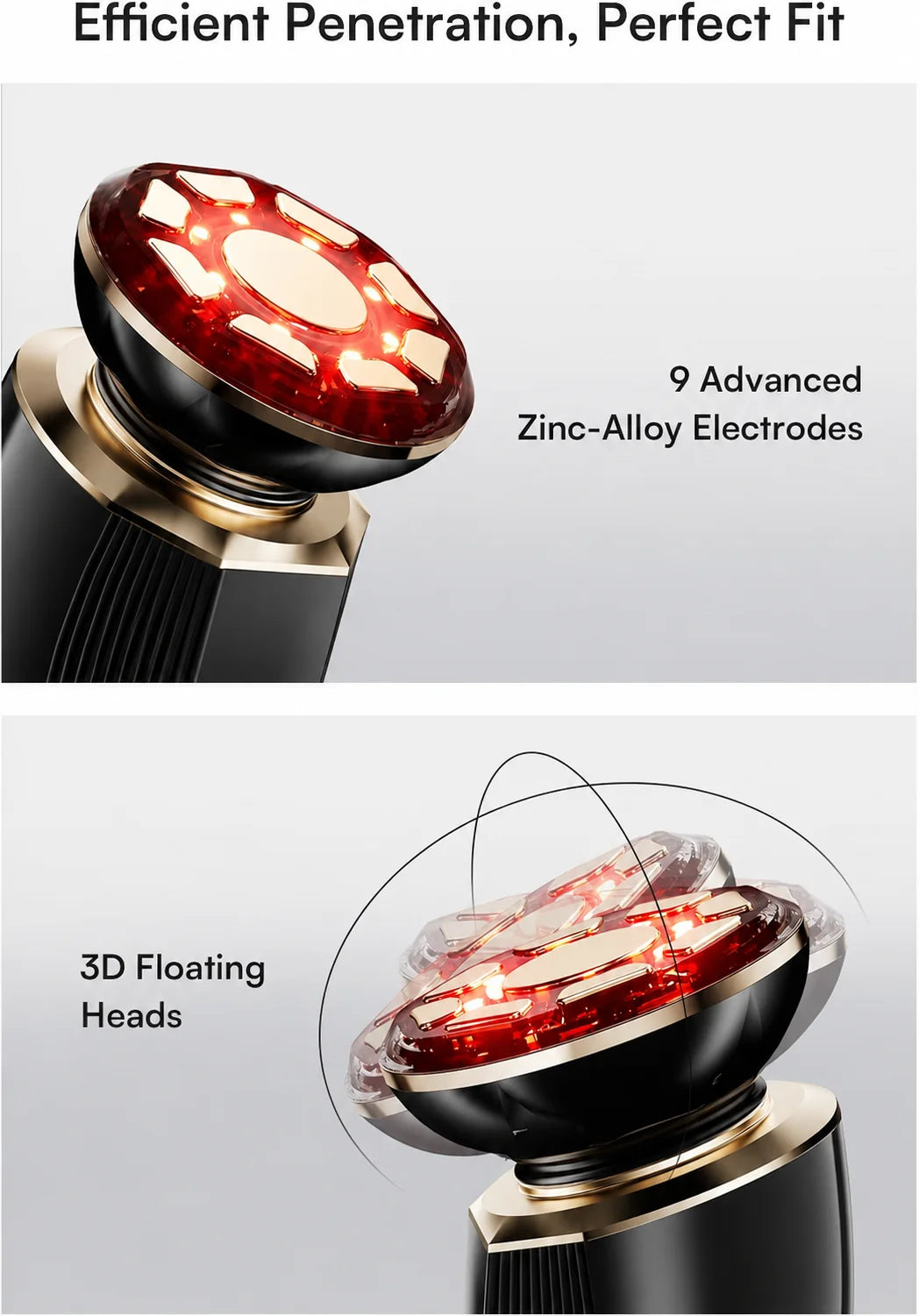 Three in one red light facial and neck beauty device,