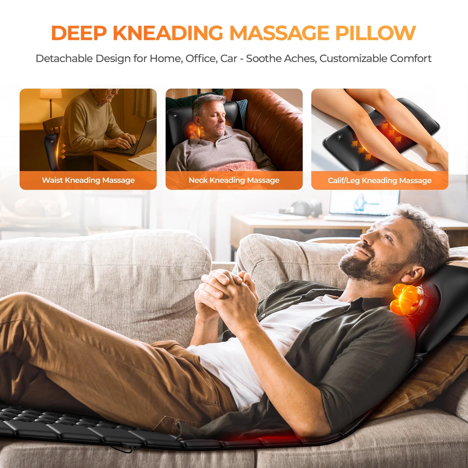 Full Body Massage Mat with Heat, 10 Vibrating Motors,