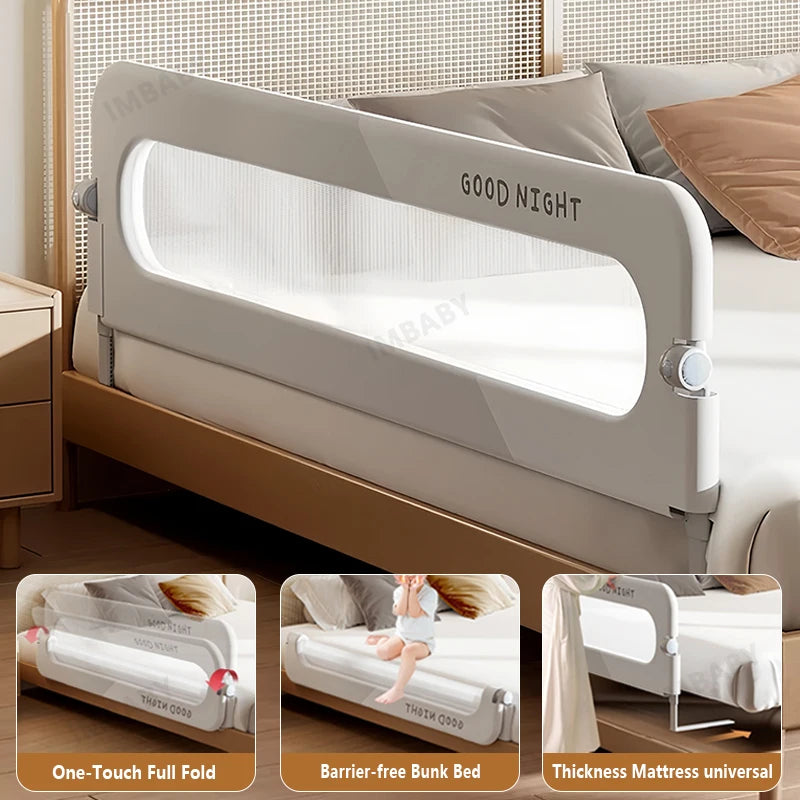Fully Folded Bed Guardrail For Baby Safety