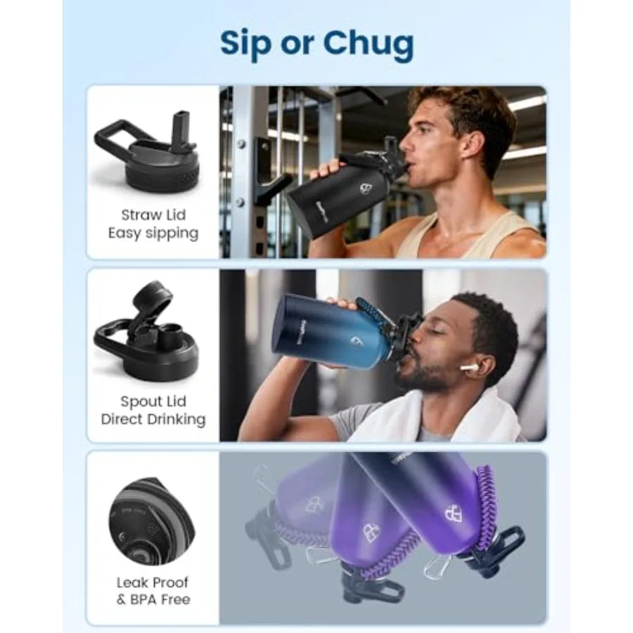 Insulated Water Bottle,  Half Gallon Large Water Jug