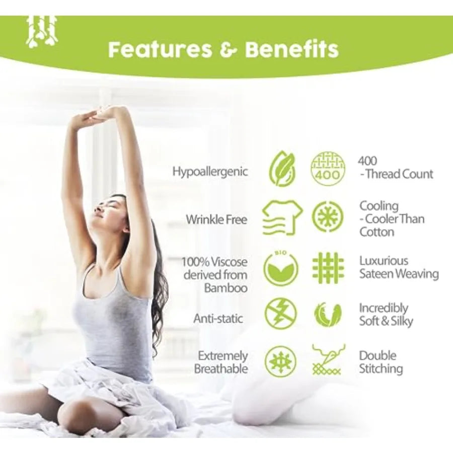 Luxury Sheet Set, Soft Viscose Bamboo Cooling Sheets