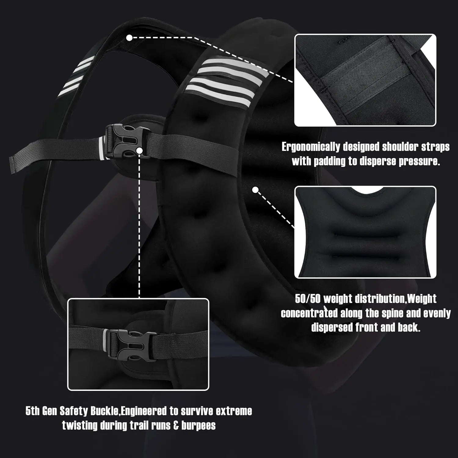 12lb Weight Vest with Reflective Stripe