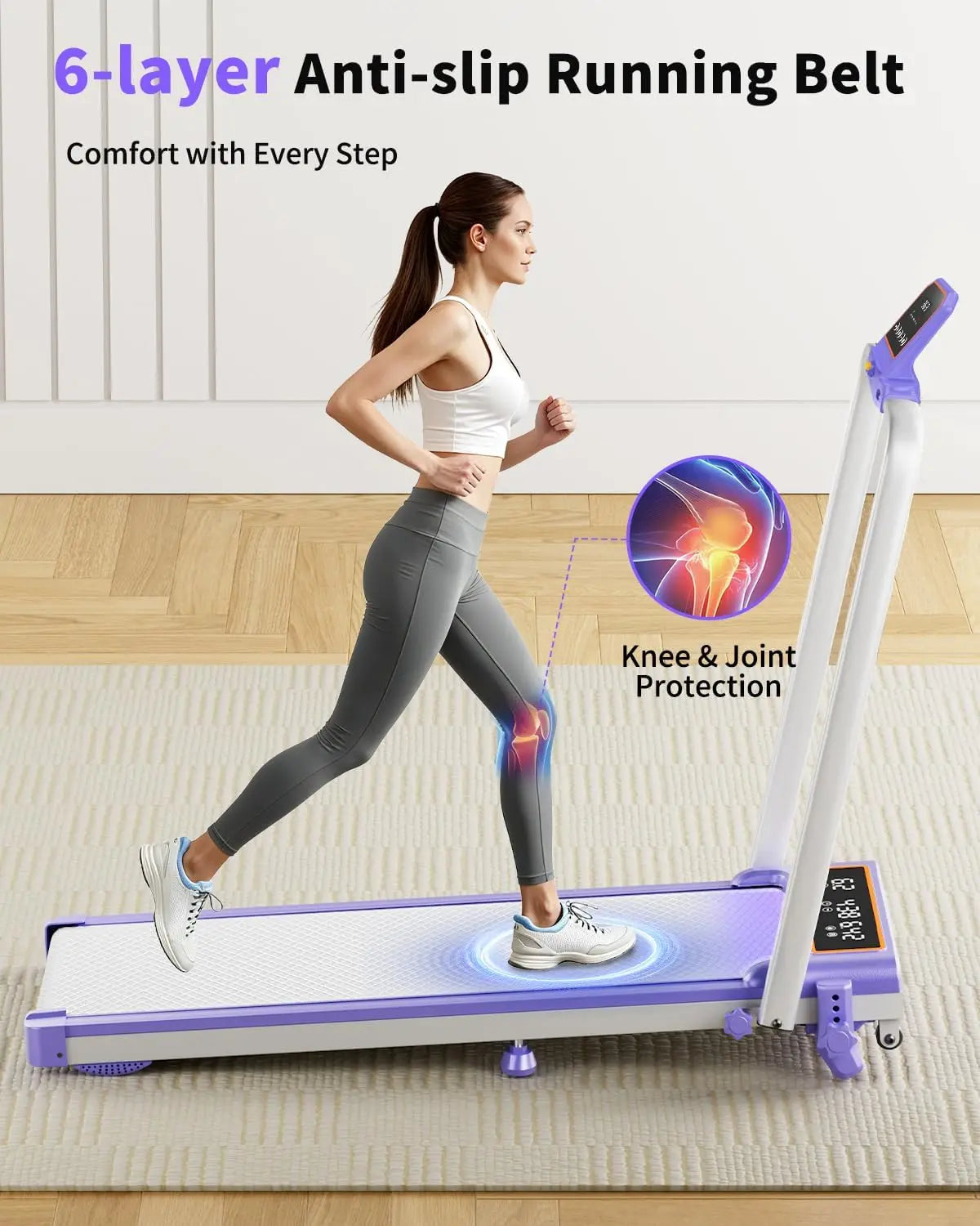 Folding Walking Pad /Dual Screen Display, 350lbs Capacity