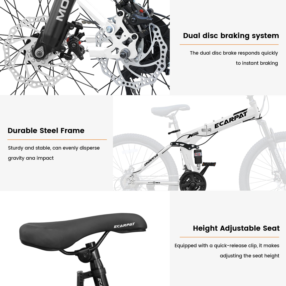26 Inch Folding Mountain Bike,
