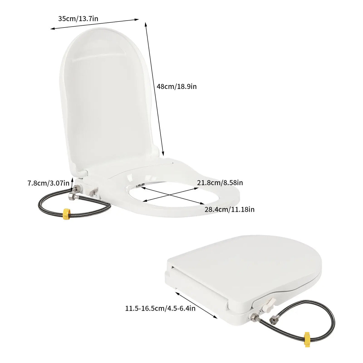 Smart Toilet Seat Bidet with Self Cleaning Dual Nozzle
