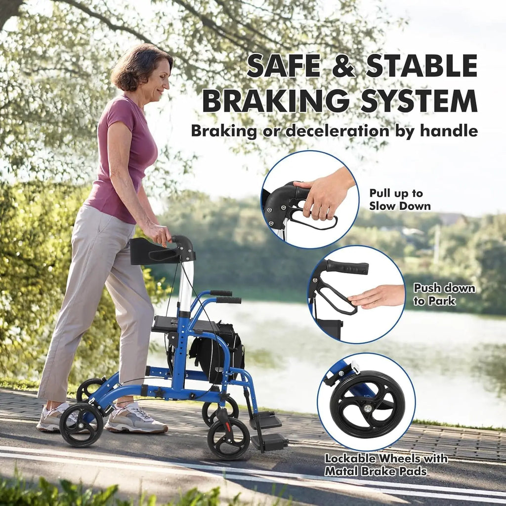 All Terrain Walkers, Foldable Aluminum Walkers Adjustable Height