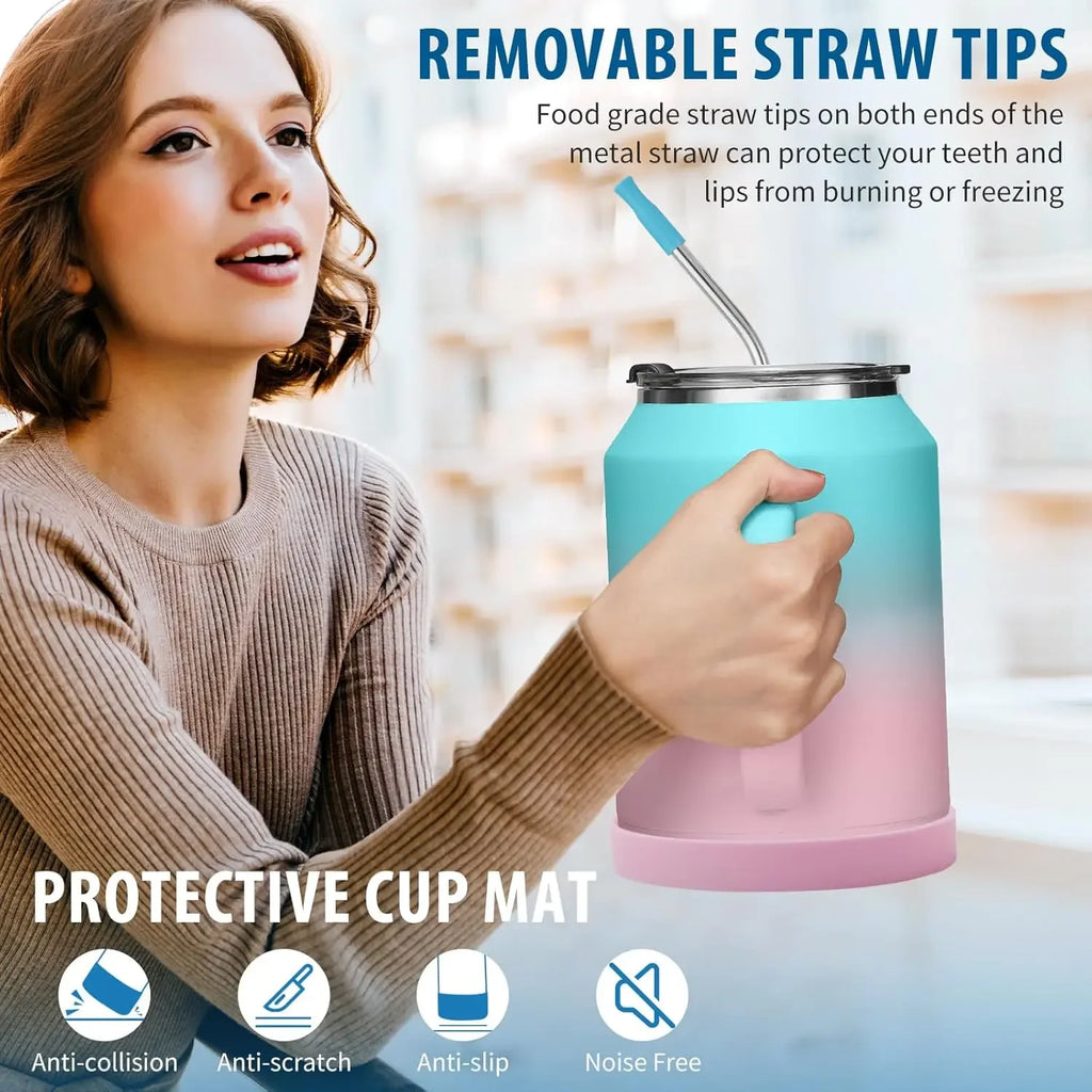 50 oz Insulated Tumbler with Handle and Straw