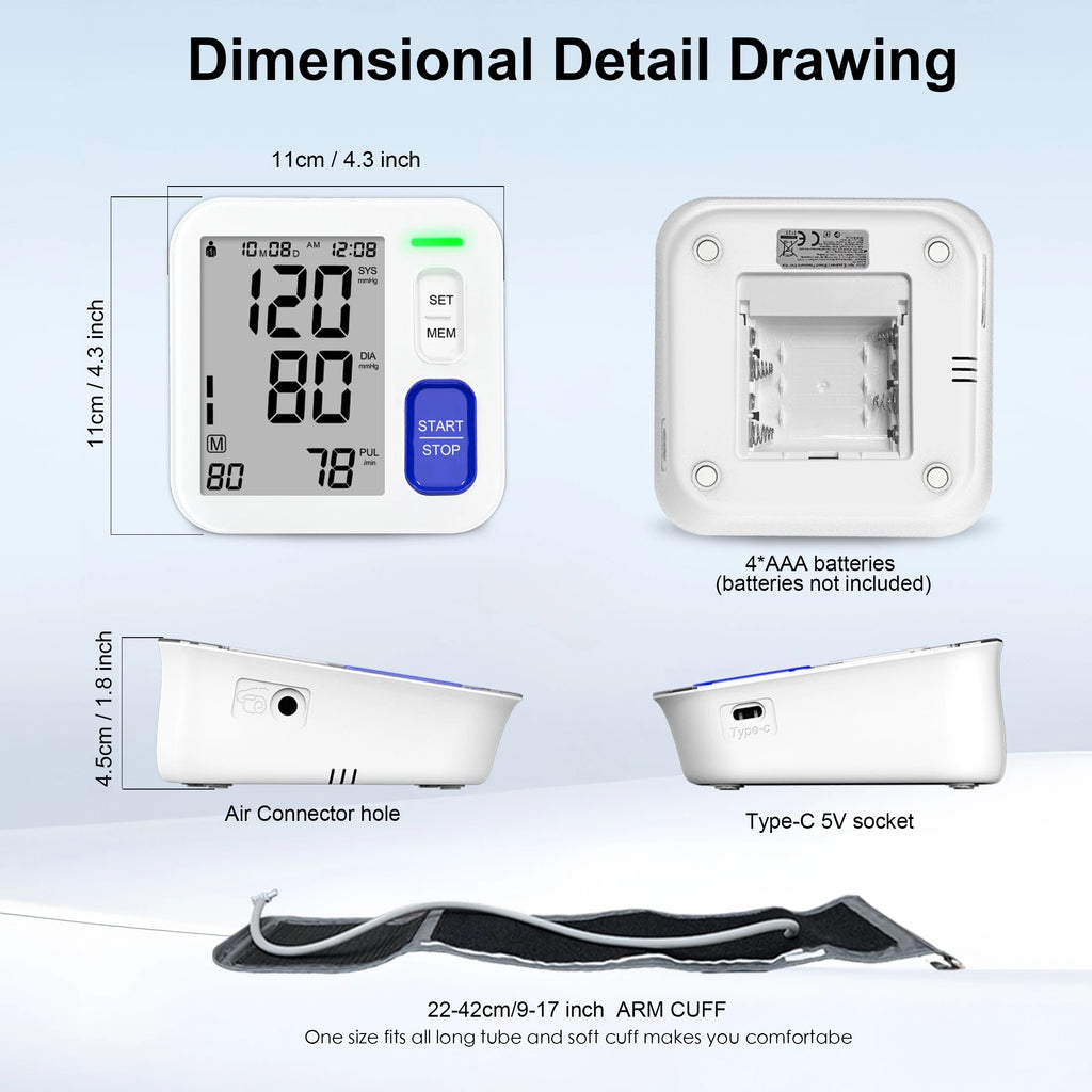 Automatic blood pressure with a Large Cuff for Upper Arms