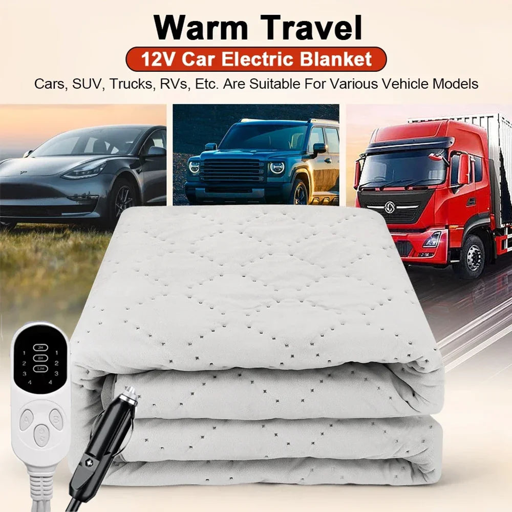12V Car Electric Heating Blanket Plush