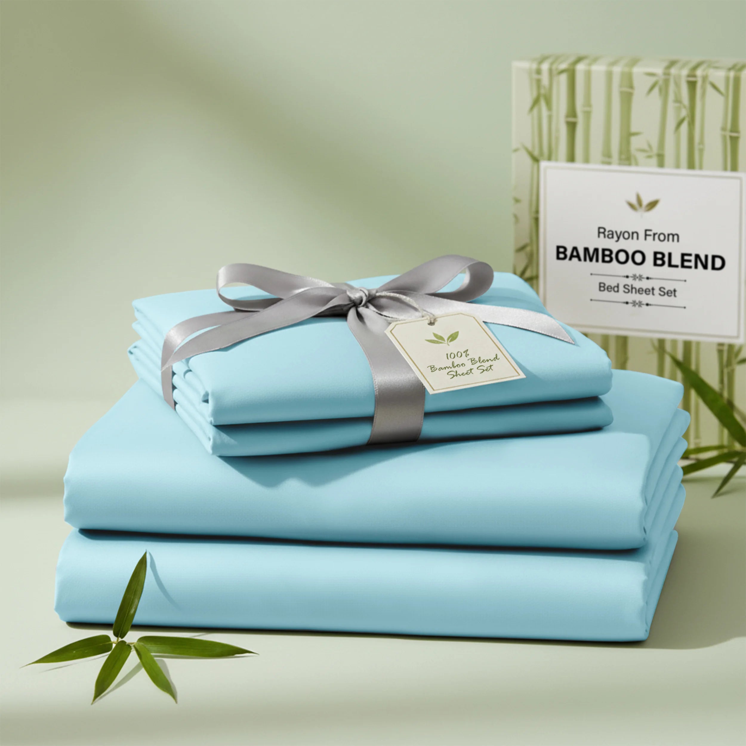3/4 Pieces Bamboo Blend Sheet - Polyester & Bamboo Viscose Cooling Bed Sheets,