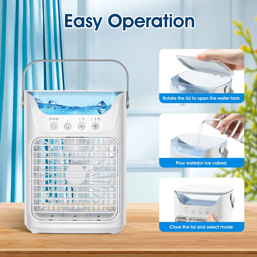 Fan Portable Air Cooler Fan with 700ml Water Tank