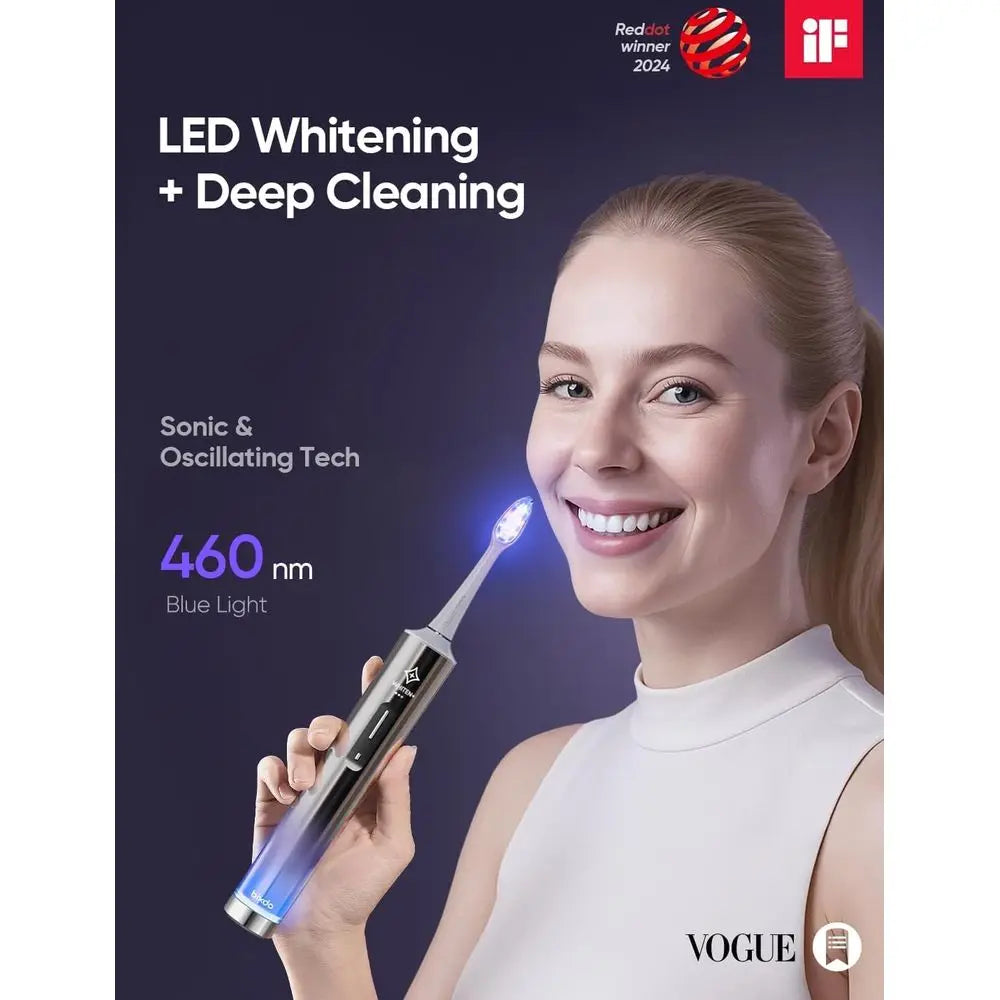 Adults' Electric Toothbrush with Blue Light Whitening,