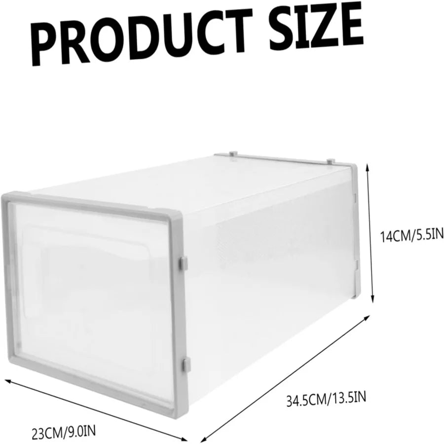 12-Pack Transparent Plastic Stackable Shoe Storage Boxes f