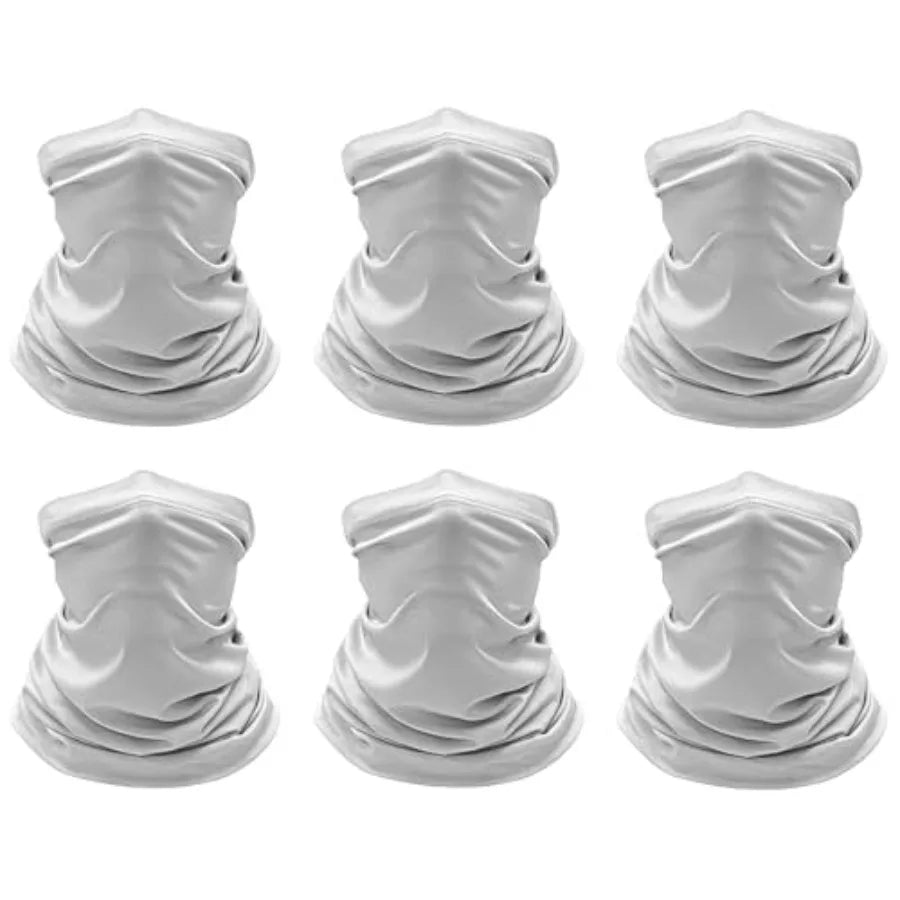 6 Pack Cooling Neck Gaiter Face Cover Mask Summer Breathable Dust UV Bandana Scarf for Men Women Fishing Running Cycling
