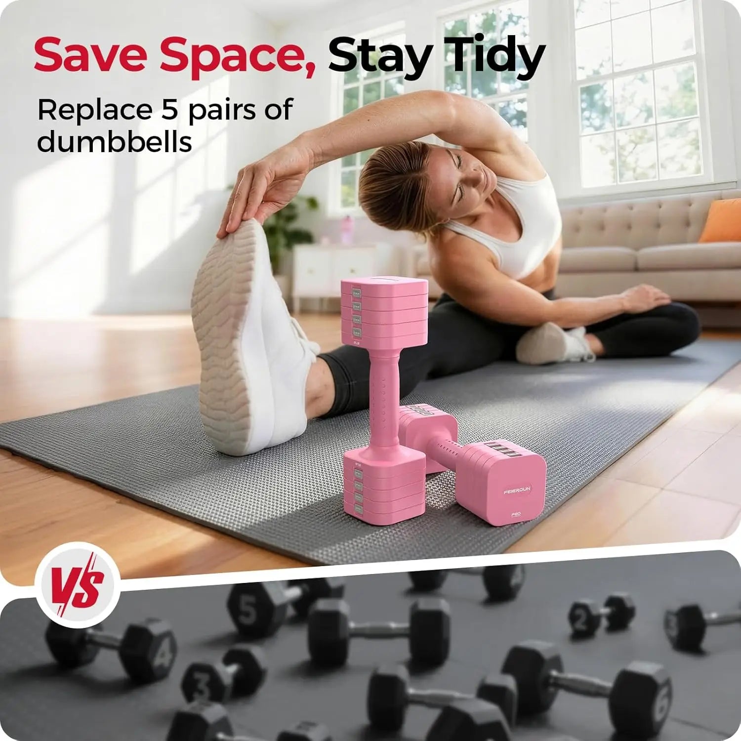 Adjustable Dumbbell Set of 2,