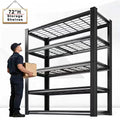 72" Adjustable Metal Double Layer Column Shelving, Commercial Grade Utility Rack for Warehouse, Basement, Kitchen